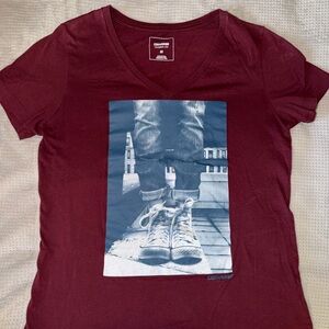 Converse Burgundy T-Shirt with Converse Graphic